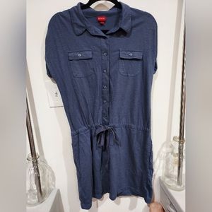 Merona Blue Button-up Dress (L)